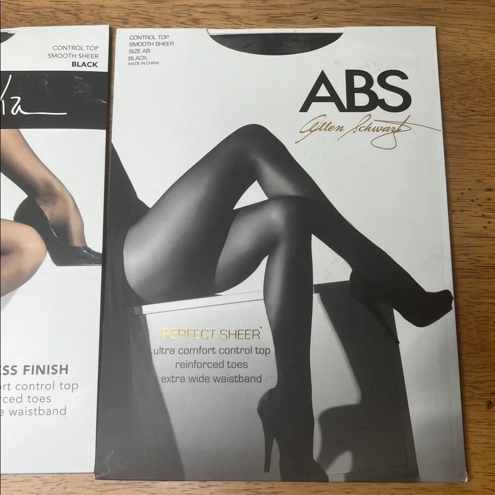 Black Pantyhose New Control Top Sam & Olivia and Allen Schwartz Size AB
